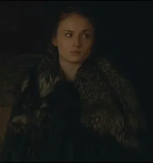 😐 898377ed Sansa Stark Game of Thrones Sansa Stark, Game of Thrones, hiver, portrait, manteau de fourrure telegram sticker