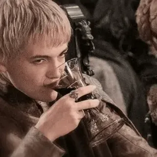 😐 9337539f Joffrey Baratheon Game of Thrones Joffrey Baratheon, Game of Thrones, vin, boire, HBO, série TV, tyran telegram sticker