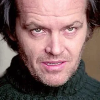 😒 6bd4eeef Jack Torrance The Shining película, terror, Jack Nicholson, El Resplandor, personaje, expresión, aterrador telegram sticker
