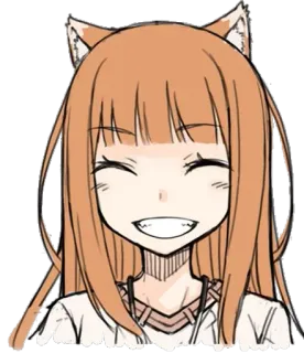 😄 4da3e290 Holo Spice and Wolf Anime, Wolfsmädchen, Holo, Spice and Wolf, Fantasy, Kemonomimi telegram sticker