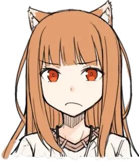 😟 560f9294 Holo Spice and Wolf Holo, Spice and Wolf, Anime, Wolfsmädchen, Charakter, Fellwesen telegram sticker