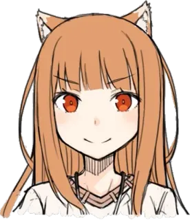 😏 642a3956 Holo Spice and Wolf Anime, Wolfsmädchen, Holo, Spice and Wolf, Kemonomimi telegram sticker