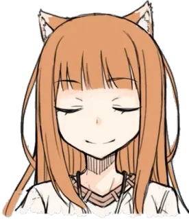 😌 7081a491 Holo Spice and Wolf Anime, Wolf, Holo, Ohren, Charakter, lächelnd telegram sticker