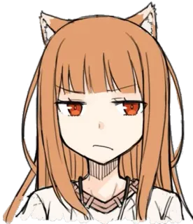 😕 e12301f7 Holo Spice and Wolf Anime, Fuchs, Wolf, Holo, Spice and Wolf, Mädchen, Charakter, Ausdruck telegram sticker