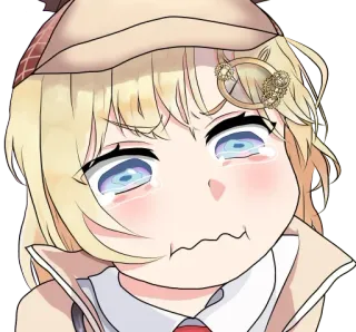 😢 0d9d754b Amelia Watson vtuber, anime, süß, traurig, weinend, amelia watson telegram sticker