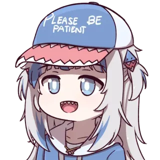 🦈 4d95641e PLEASE BE PATIENT Anime, Hai, Geduldig, Süß, Gawr Gura, Vtuber telegram sticker