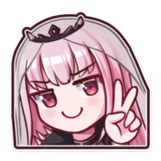 ✌️ 0490a19f Mori Calliope Anime, Vtuber, Mori Calliope, segno di pace, carino telegram sticker