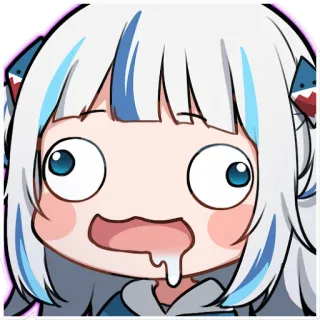 🥴 0d002e3d gawr gura, vtuber, anime, divertente, carino, espressione telegram sticker
