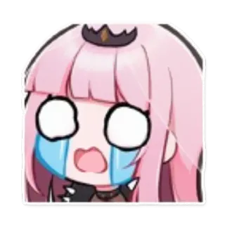 😭 2d25a27d Mori Calliope anime, VTuber, piangendo, triste, kawaii telegram sticker