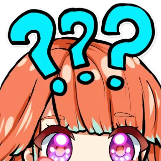 ❓ 4649563a Anime, Domanda, Cartone animato, Capelli arancioni telegram sticker
