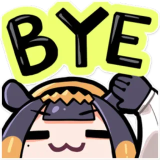 👋 59d76f83 BYE anime, cartoni animati, ciao, saluto con la mano telegram sticker