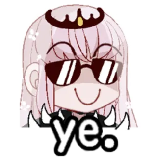 😎 db524549 ye. occhiali da sole, cartone animato, anime, carino telegram sticker