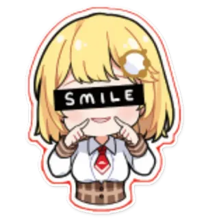 😊 ee1ff399 SMILE Anime, Carino, Ragazza, Sorriso, Cartone animato telegram sticker