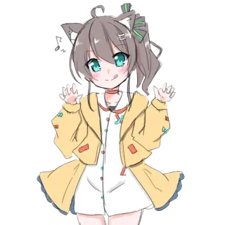 🐶 1bc93ad1 Аниме, Манга, Кошачьи ушки, Мультфильм, Кавай, Милый telegram sticker