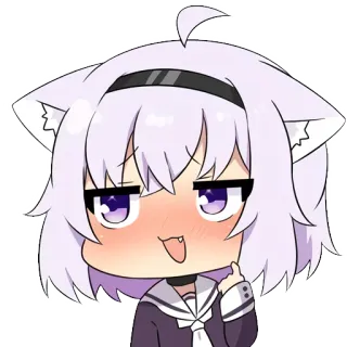 🥰 fa384a08 Аниме, Девушка-кошка, Милый, Чиби, Наклейка telegram sticker