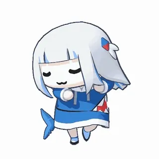 💃 8e2219de Gawr Gura 动漫, 虚拟主播, 鲨鱼, 可爱, Q版, 噶呜·古拉 telegram sticker