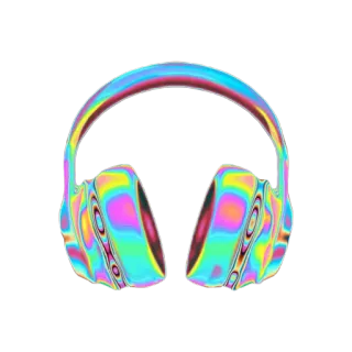 🎵 3e4f6876 Kopfhörer, Musik, Audio, Technologie, Regenbogen, Bunt telegram sticker