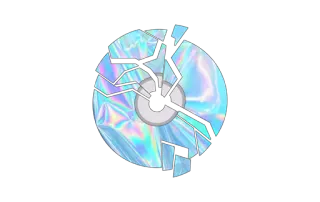 💿 4837717a kaputte CD, CD, zersplittert, holografisch, digitale Medien telegram sticker