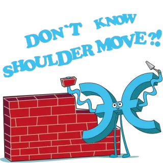 🤷‍♂️ f675957d DON'T KNOW SHOULDER MOVE??! ไหล่, เคลื่อนไหว, ตลก, การ์ตูน, ข้อความ, อิฐ telegram sticker