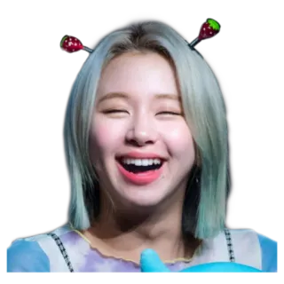 😄 4b383f17 femme, souriante, mignon, joyeux, personne, kpop, chaeyoung, twice telegram sticker