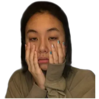 😫 c0c0566c personne, ennuyé, triste, femme, visage, expression telegram sticker