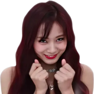 🤪 e0972cca femme, sourire, coeur avec les doigts, K-pop, asiatique, célébrité telegram sticker
