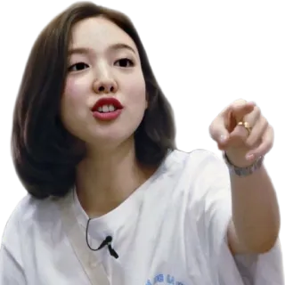 🗣 edd566b0 femme, pointant, K-pop, fille, personne, expression faciale telegram sticker
