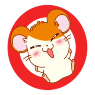 😃 3969d72e Hamtaro hámster, lindo, kawaii, feliz, animal telegram sticker