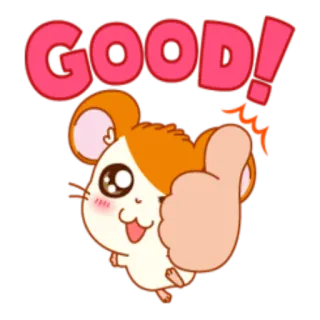 👍 f2094199 Good! hámster, lindo, pulgar arriba, aprobación, animal, positivo, emoji telegram sticker