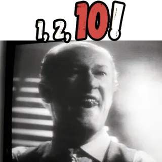 😎 1de4e6cc 1, 2, 10! conteggio, numeri, vintage, retrò, bianco e nero whatsapp sticker