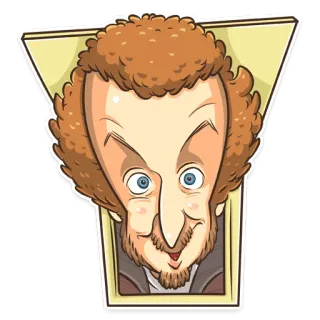 😃 de489464 Cartoon, Mann, Gesicht, Porträt telegram sticker