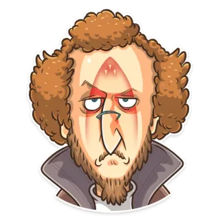 😑 f248c37f Cartoon, Porträt, Gesicht, Ausdruck, Mann, Figur telegram sticker