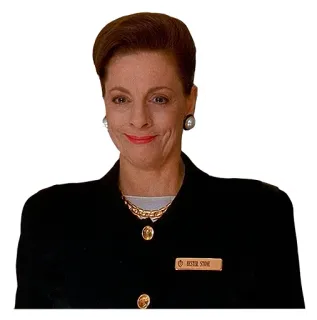 😊 4d349165 ESTER STONE mujer de negocios, etiqueta de nombre, retrato, mujer telegram sticker
