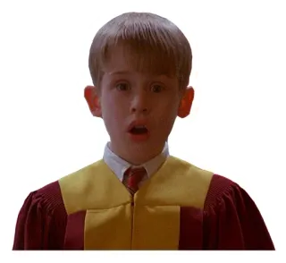 😲 5f05e49f Kevin McCallister Home Alone película, personaje, impactado, sorprendido, Navidad telegram sticker