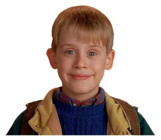 😊 7597c7e6 Kevin McCallister Home Alone Kevin, Macaulay Culkin, niño, chico, Solo en casa, película telegram sticker