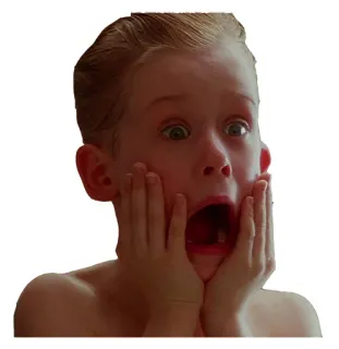 😲 bc5e877d Kevin McCallister Home Alone asustado, impactado, película, navidad, niño, cara telegram sticker