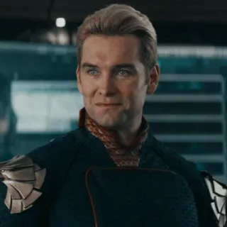 🇺🇸 4fd21b2e Homelander The Boys superheld, schurk, patriottisch, man, blond, cape telegram sticker