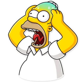 😨 2334323f Homer Simpson The Simpsons 호머 심슨, 만화, 충격, 애니메이션, 심슨 가족, 괴로워하는, 걱정하는 telegram sticker