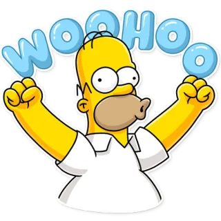 😃 409b8cfc Homer Simpson The Simpsons WOOHOO 호머 심슨, 심슨 가족, 만화, 신남, 행복, 애니메이션 telegram sticker