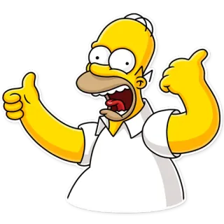 👍 43f70071 Homer Simpson The Simpsons 호머 심슨, 심슨 가족, 만화, 엄지 척, 노란색, 웃긴 telegram sticker