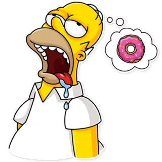 🤤 7606b860 Homer Simpson The Simpsons 만화, 호머 심슨, 도넛, 배고픔, 심슨 가족, 음식 telegram sticker