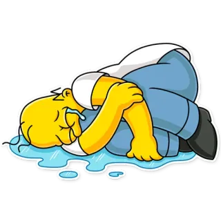 😢 84f21aed Homer Simpson The Simpsons 만화, 호머 심슨, 울음, 슬픈, 스티커, 캐릭터, 노란색 telegram sticker
