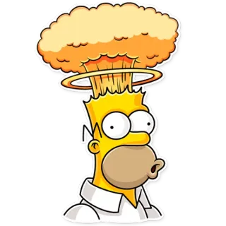 🤯 a81d1256 Homer Simpson The Simpsons 호머 심슨, 만화, 원자력, 폭발, 웃긴, 코미디 telegram sticker