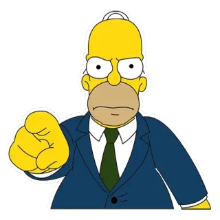 😡 1f8e4b32 Homer Simpson The Simpsons 卡通, 荷马·辛普森, 辛普森一家, 生气, 指着 telegram sticker