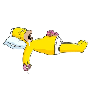 😪 5b9f4610 Homer Simpson The Simpsons 卡通, 甜甜圈, 懒惰, 睡觉, 荷马·辛普森, 辛普森一家 telegram sticker