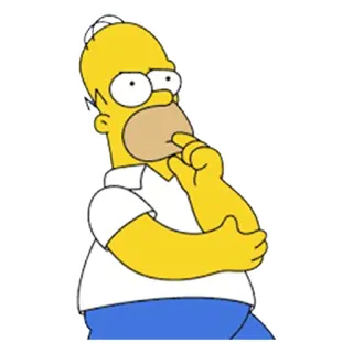 😓 a4632fbf Homer Simpson The Simpsons 荷马·辛普森, 卡通, 思考, 黄色, 辛普森一家, 角色 telegram sticker