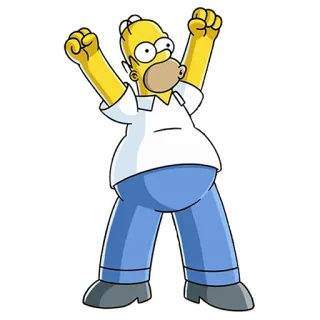 😃 d39538e6 Homer Simpson The Simpsons 荷马, 辛普森一家, 卡通, 角色, 搞笑, 庆祝 telegram sticker