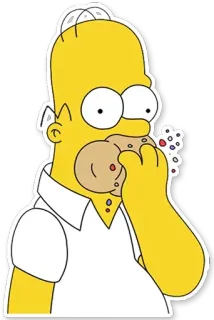 🍟 1fcd09db Homer Simpson The Simpsons Homer Simpson, donat, kartun, The Simpsons, stiker telegram sticker
