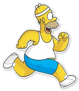 🏃 bc7cca40 Homer Simpson The Simpsons Homer Simpson, lari, olahraga, kartun, The Simpsons telegram sticker
