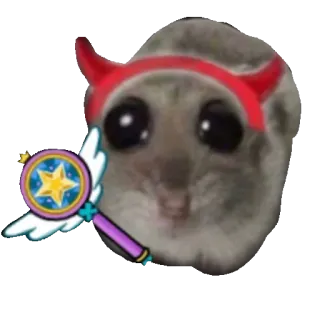 🪄 b13d511f carino, criceto, diavolo, bacchetta, cartone animato telegram sticker